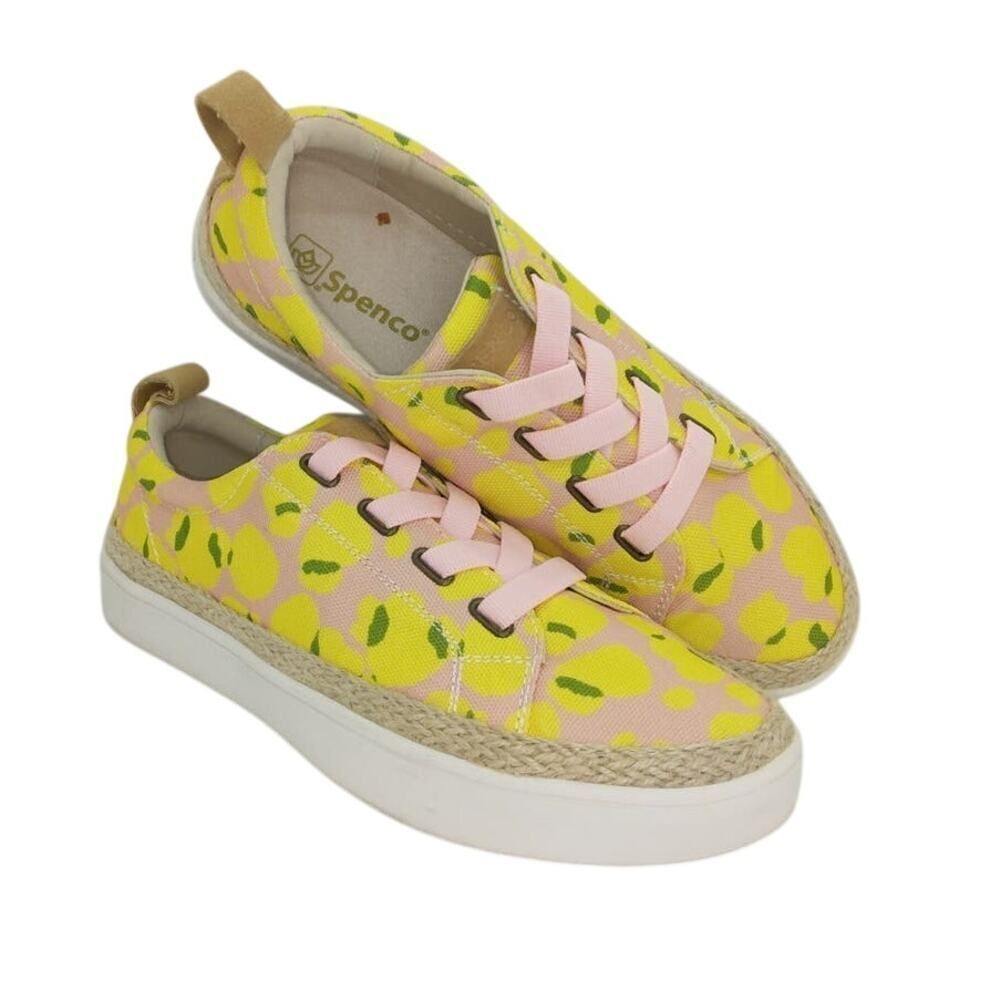 SPENCO Orthotic Womens Pink/Yellow Design Casual Sneakers - Size: 8B